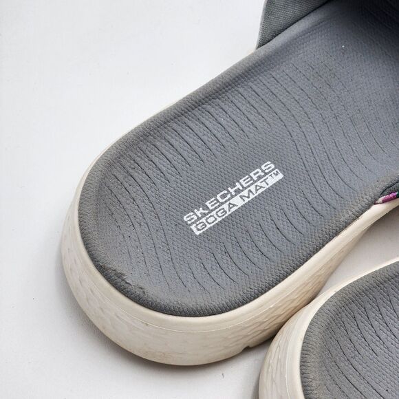 Skechers Go Walk Flex Gray Multi Blossom Slide Sandals Size 10 - Picture 11 of 12